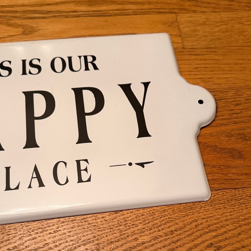 White 'Happy Place' Wall Sign - Picture 4 of 13